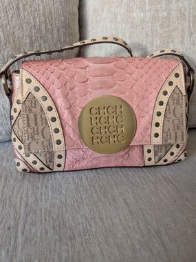 Carolina Herrera Pink Python Bag